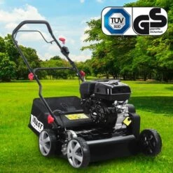 Scarificateur Thermique 196cc 40cm 5,2CV, Rouleau De Verticoupe, Bac 50 L Carter En Metal Démarrage Facile - De BRAST