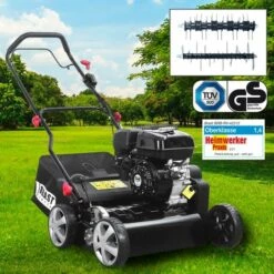 Scarificateur Thermique 212cc 42cm 6,12 CV, 50 L, 2en1 : Rouleau De Verticoupe Et De Ventilation, Carter En Metal Réglage Centralisé - De BRAST