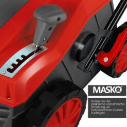 MASKO® - Scarificateur électrique 2 en 1 Aérateur De Gazon 1 800 watts Largeur De Travail 40 cm Bac De Ramassage 55 L Incluant Rouleau De Ventilation Aérateur Démousseur, Profondeur De Travail Réglable Sur 5 niveaux, Guidon Réglable, Rouge -Scarificateur Soldes Boutique 52767975 3